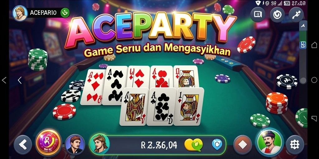 Tampilan gameplay ACEPARTY yang seru dan interaktif.