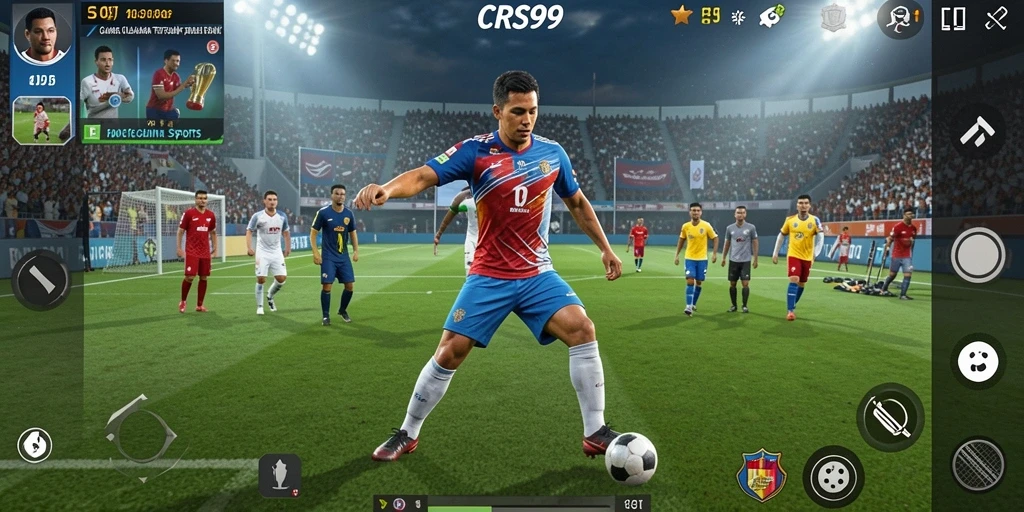 Tampilan gameplay seru dalam CRS99 yang menggambarkan olahraga.