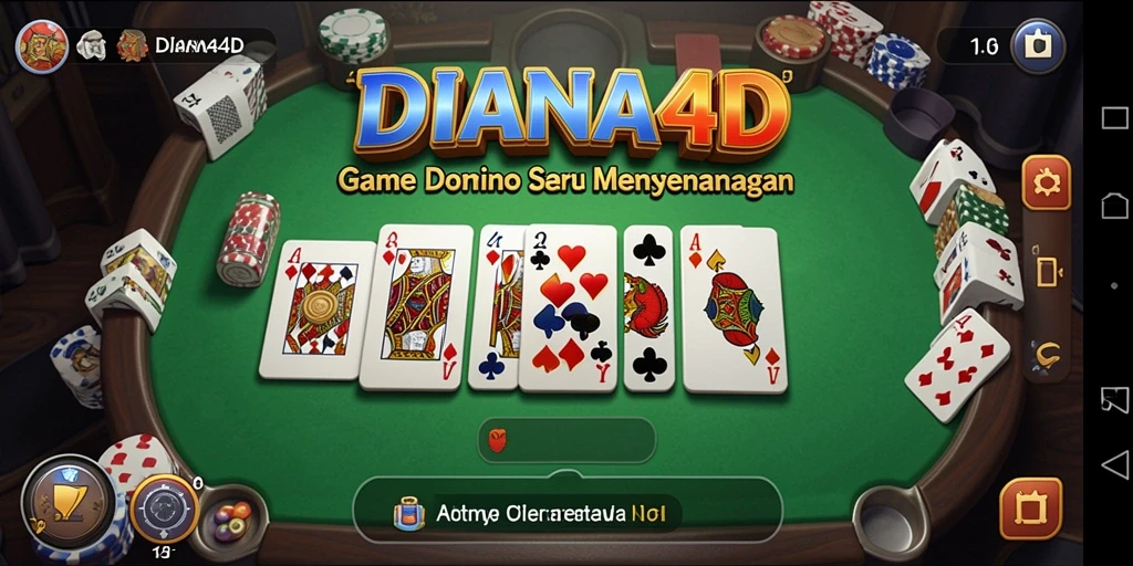 Tampilan gameplay seru di DIANA4D dengan tema domino.