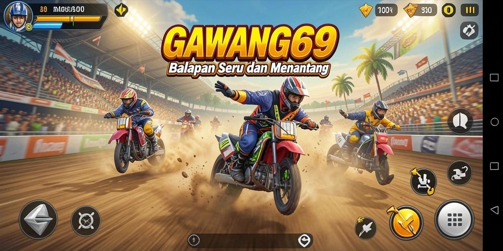 Tampilan gameplay GAWANG69 dengan balapan mendebarkan.