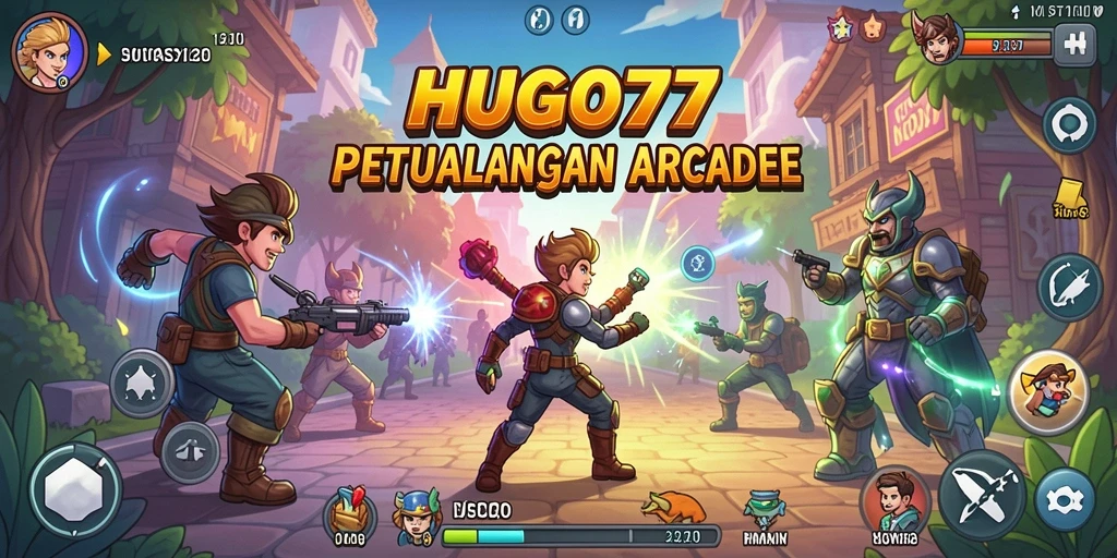 Screenshot gameplay HUGO77 menampilkan aksi seru dalam level arcade.