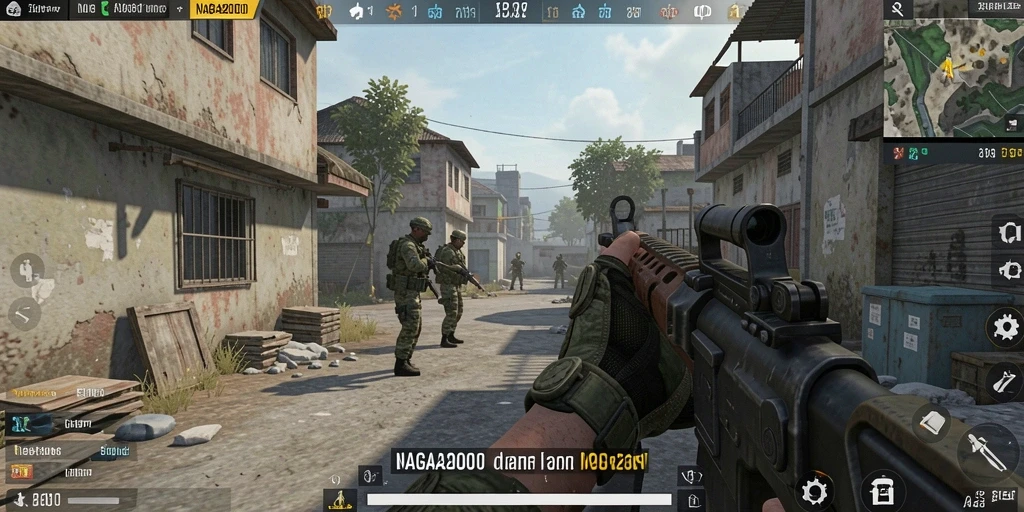 Tangkapan layar NAGA2000 yang menampilkan aksi tempur FPS yang seru.
