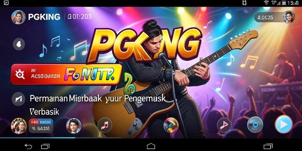 Tampilan gameplay PGKING dengan interaksi musik yang seru.