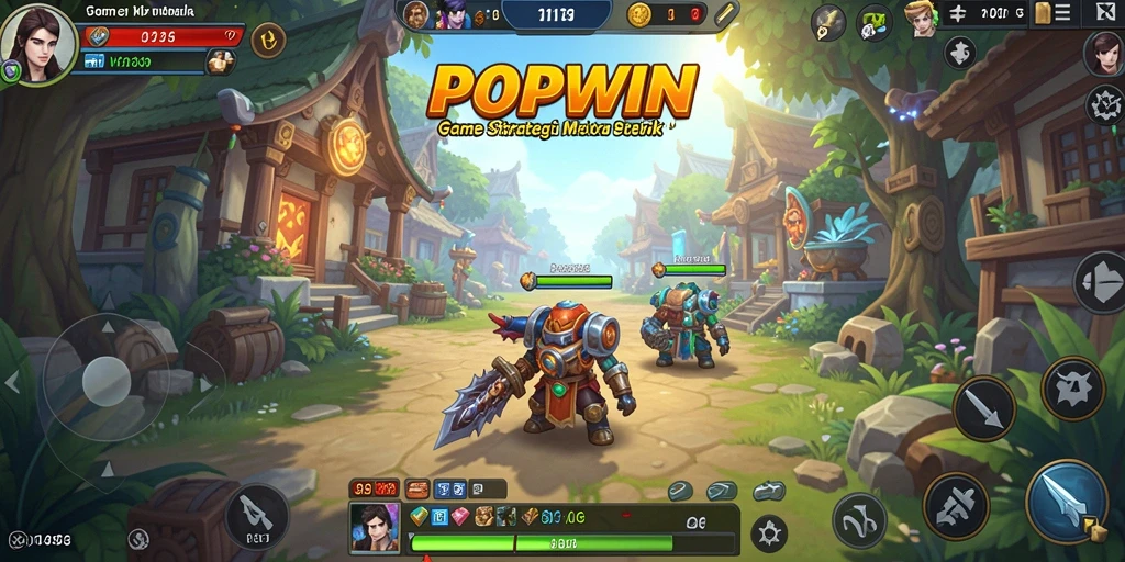 Tangkapan layar gameplay <strong>POPWIN</strong> yang menunjukkan aksi pertempuran yang mendebarkan.