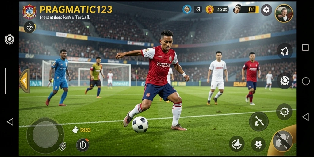 Tampilan gameplay luar biasa dari PRAGMATIC123 dengan aksi sepak bola intens.