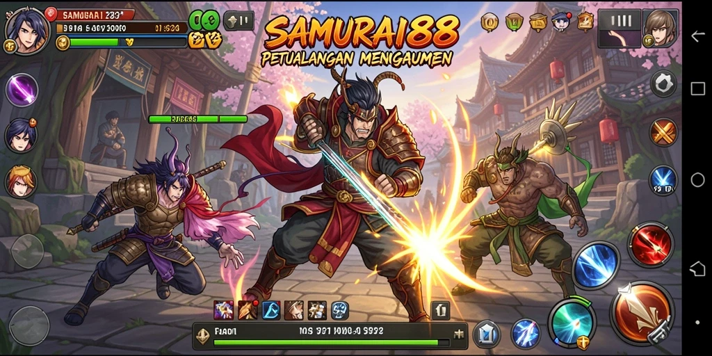 Screenshot gameplay SAMURAI88 yang menunjukkan aksi seru dalam dunia Anime.