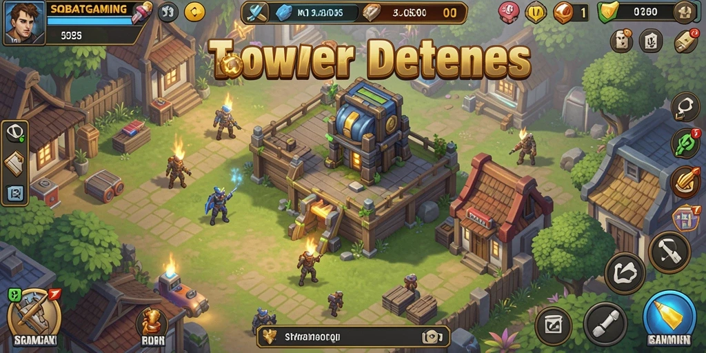 Tangkapan layar menunjukkan aksi seru dalam gameplay Tower Defense.