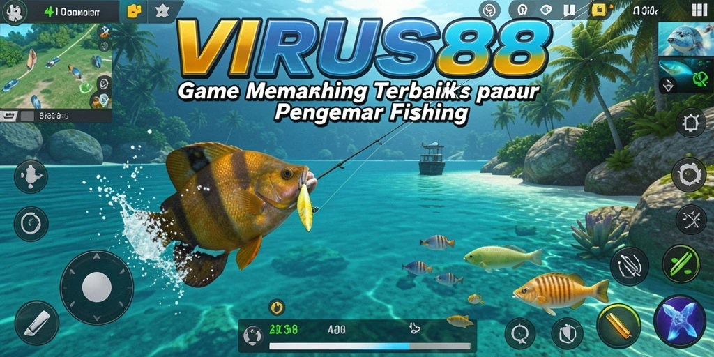 Tangkapan ikan besar dalam game VIRUS88 dengan grafis realistis.